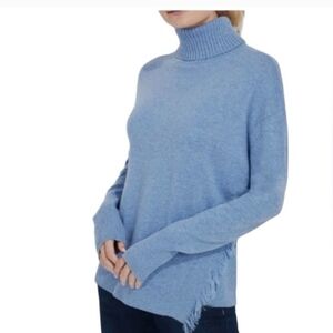 Vineyard Vines Wool Blend Fringe Turtleneck Sweater, S